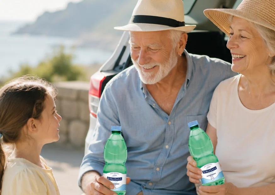 Mantieni i nonni idratati in viaggio | Acqua Sorgesana